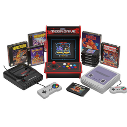 Retro arcade machine, Sega Mega Drive, Super Nintendo SNES, Evercade cartridges, and collectible retro video game boxes – αυθεντικά retro και συλλεκτικά παιχνίδια Techbox