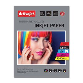 Activejet AP4-180G20 glossy photo paper; for ink printers; A4; 20 pcs | Techbox