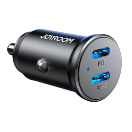 Joyroom JR-CCN06 30W 2x USB-C mini car charger metal - black | Techbox