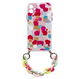 Color Chain Case gel flexible elastic case cover with a chain pendant for Xiaomi Redmi 10 multicolour  (2) | Techbox