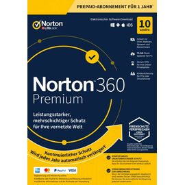 Symantec NORTON 360 Premium (10 Device - 1 Year) Multi Device  includes 75GB Ηλεκτρονικη Άδεια - Norton - Antivirus - Techbox