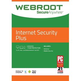 Webroot SecureAnywhere Internet Security Plus (3 Devices, 1 Year), Ηλεκτρονική Άδεια - Webroot - Antivirus - Techbox