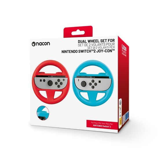 Wheel Duo Pack til Nintendo Switch II – 2 Rat til Joy-Con i Rød og Blå ...